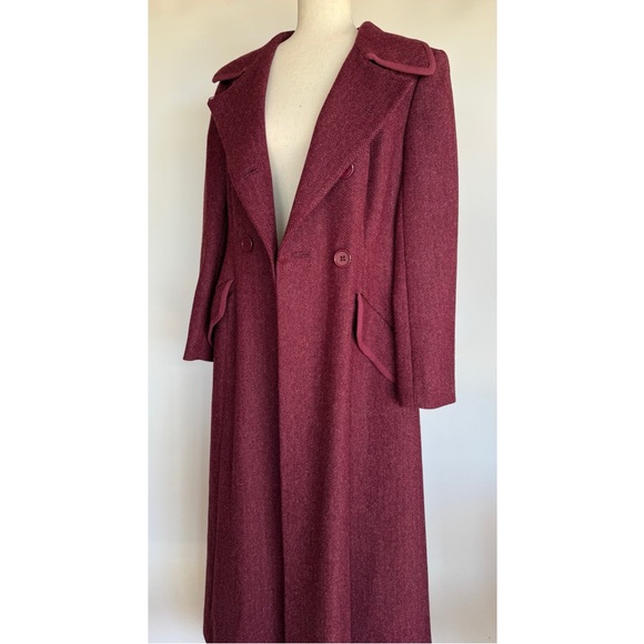 J Peterman Edwardian Long Wool Pea Coat Maxi Size 8 Double Breasted M - Picture 10 of 16